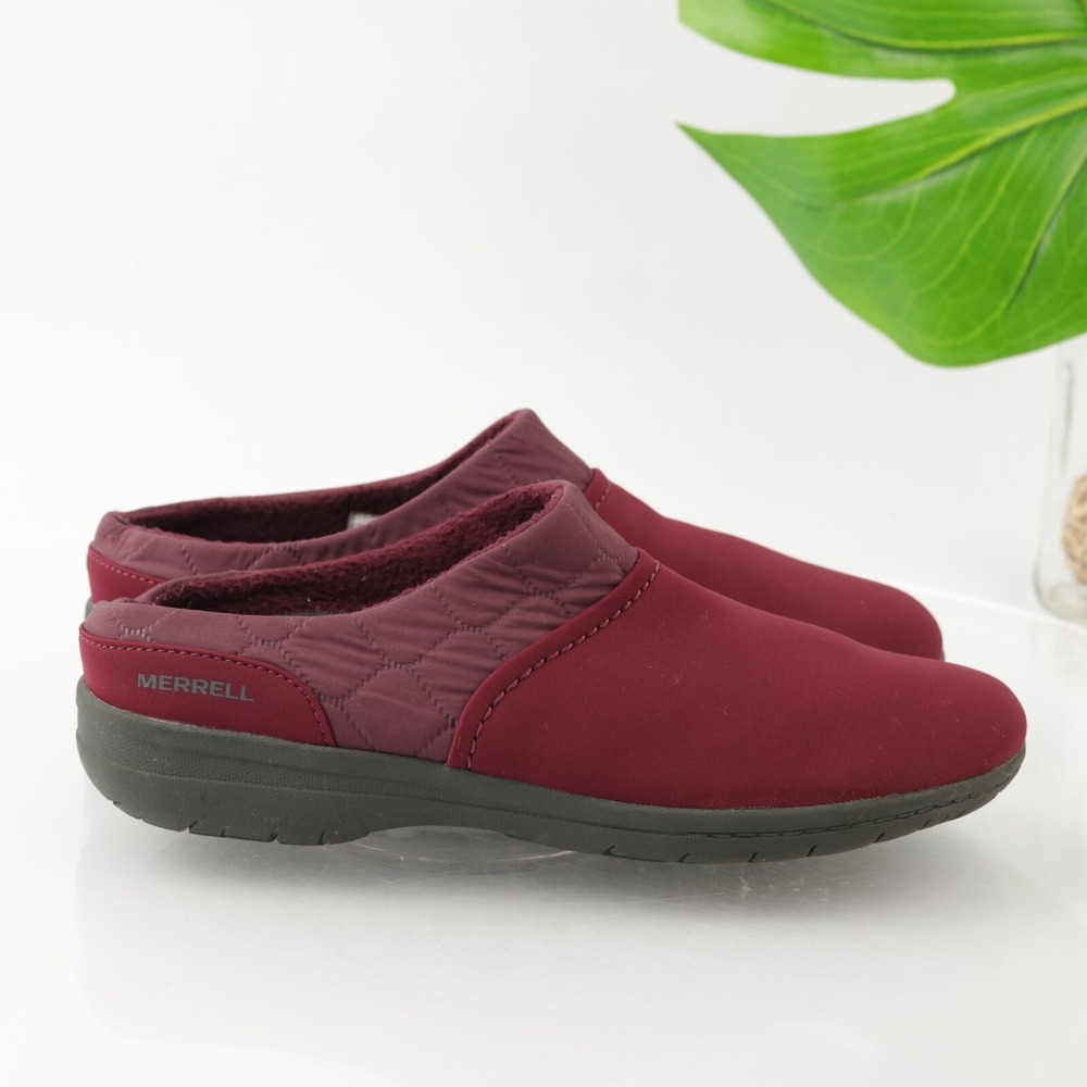 Merrell Womens Encore Kassie Mule Size 7 Burgundy Red Slip On Clog Comfort Shoes